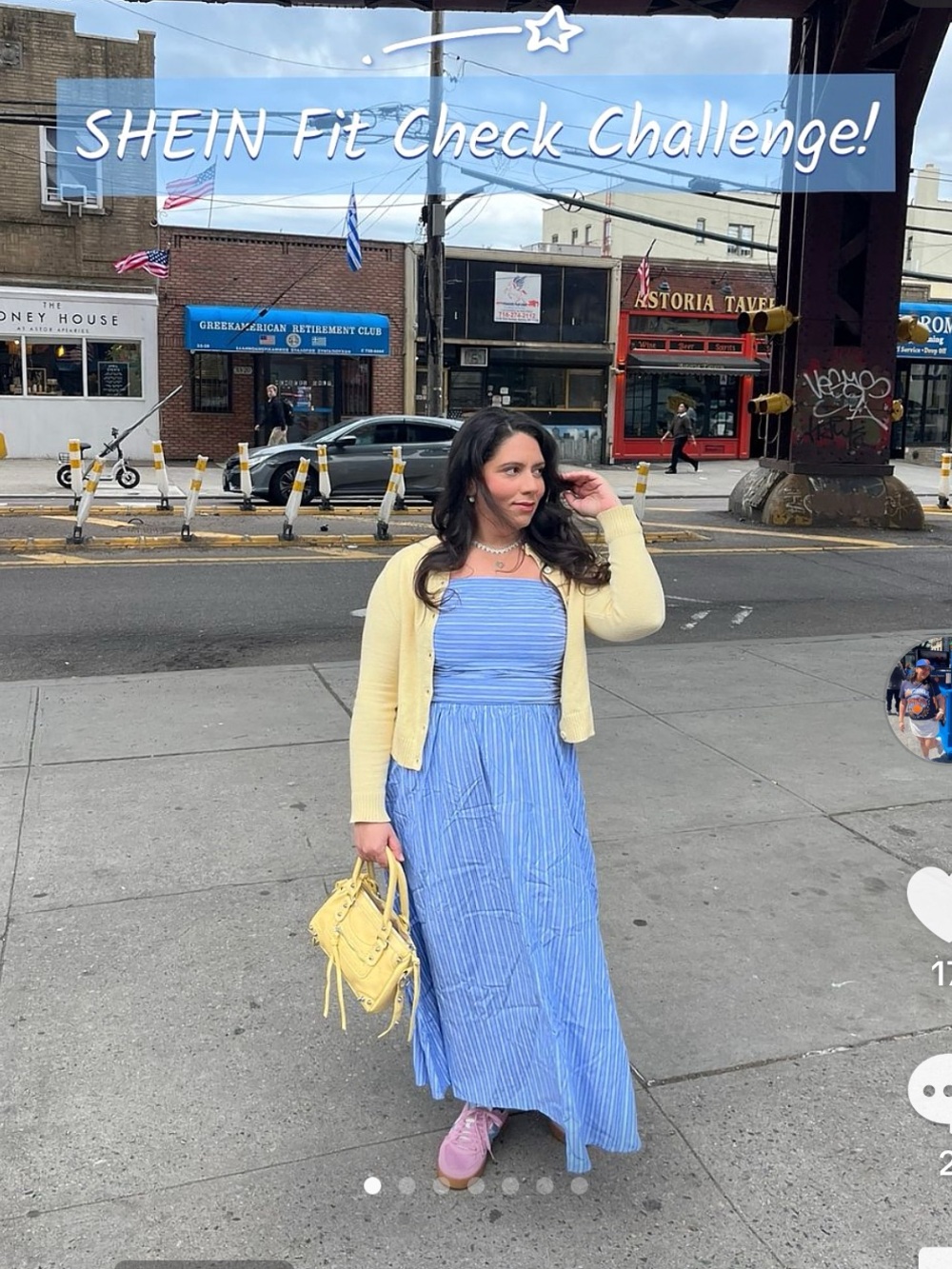 ONTRE Striped Light Blue Maxi Sundress with Spaghetti Straps - Picture 10 of 11